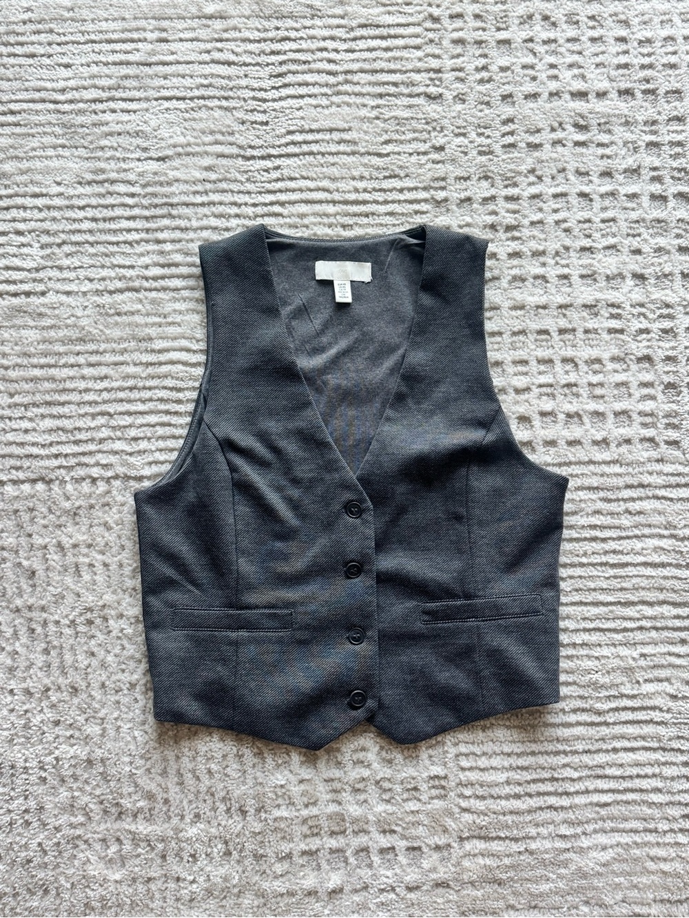 Gray Button-Up Vest